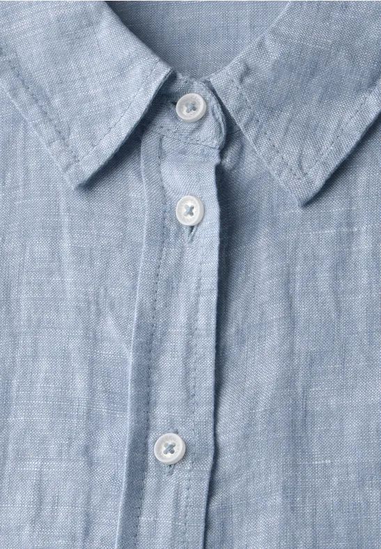 Cecil Damen Chambray Leinenbluse in Blau, Gr: L