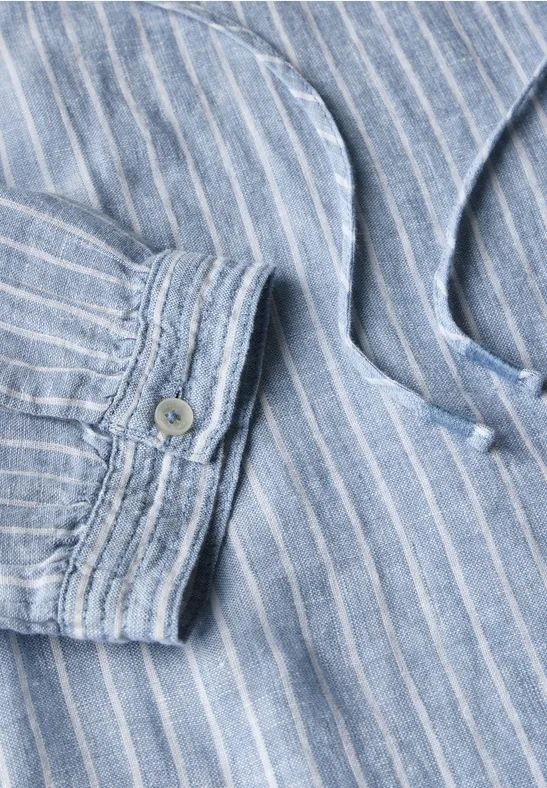 Cecil Damen Gestreifte Leinen-Bluse in Blau, Gr: L