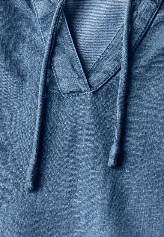Cecil Damen Raglan Lyocell Bluse in Blau, Gr: XXL