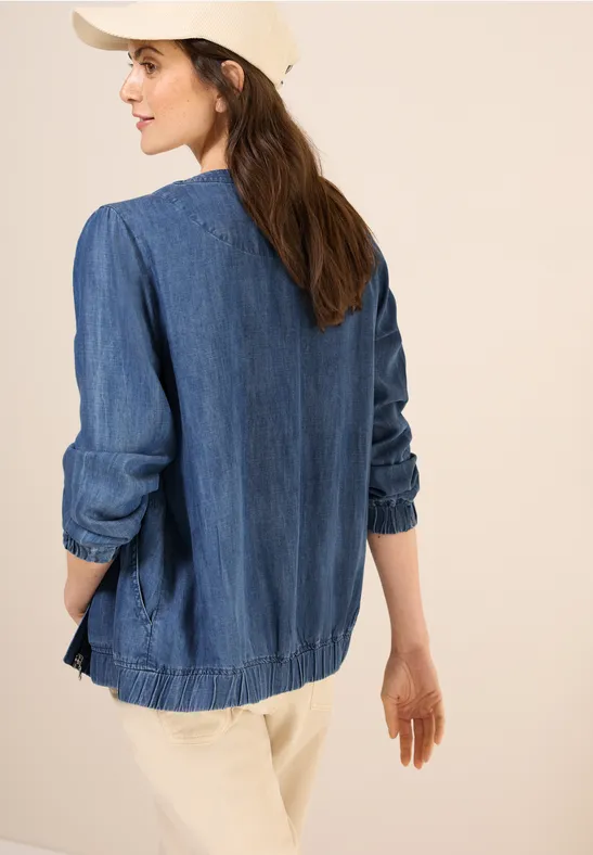 Cecil Damen Leichte Lyocell Jacke in Blau, Gr: XS