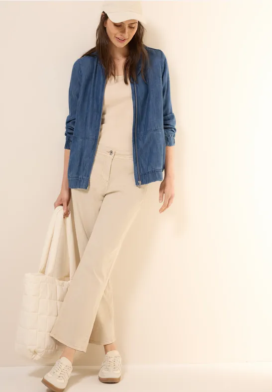 Cecil Damen Leichte Lyocell Jacke in Blau, Gr: XS