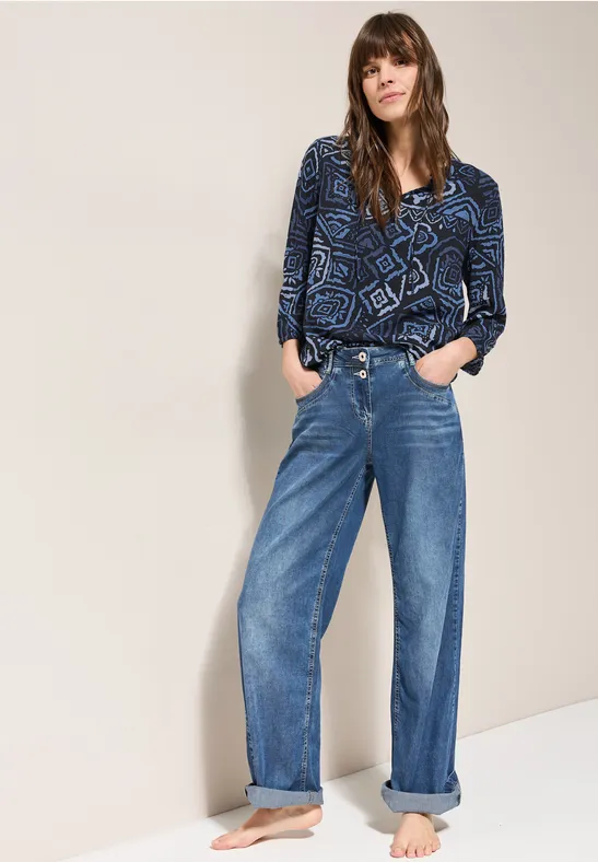 Cecil Damen Bedruckte Bluse in Blau, Gr: XS