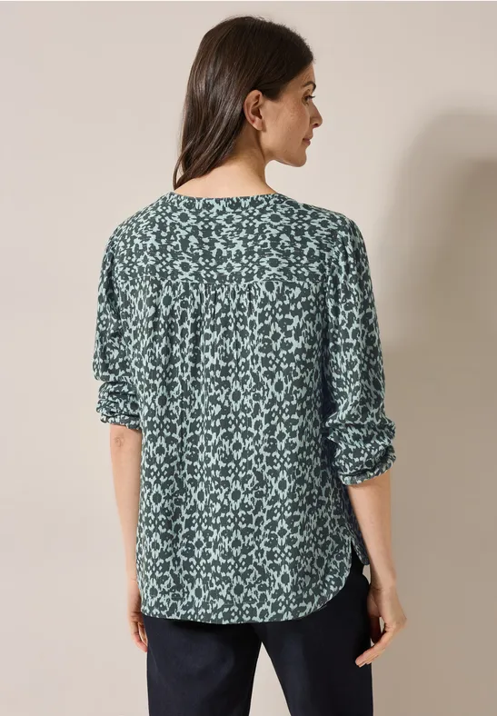 Cecil Damen Print-Bluse mit Glitzer in Grün, Gr: L