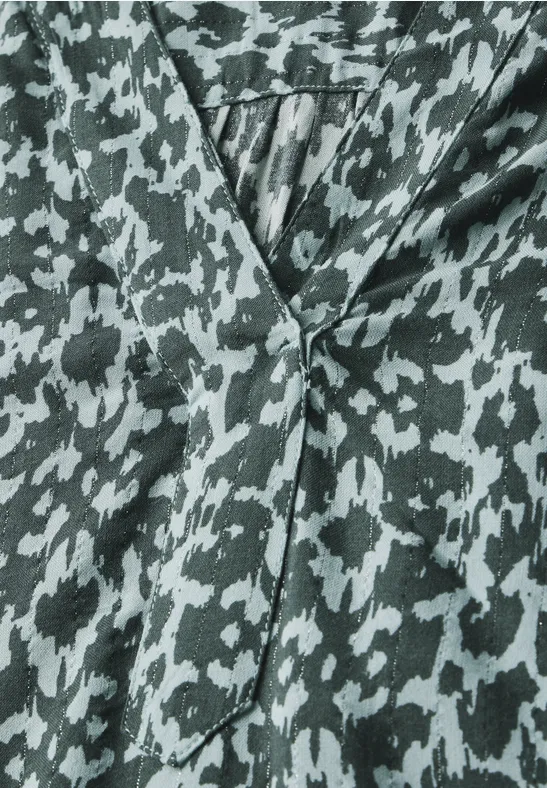 Cecil Damen Print-Bluse mit Glitzer in Grün, Gr: L