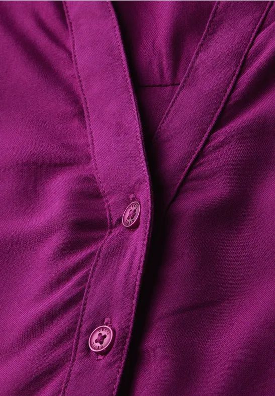 Cecil Damen Kurzarmbluse in Unifarbe in Pink, Gr: XS