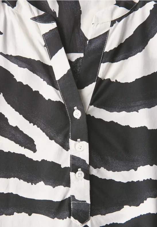 Cecil Damen Blusenshirt mit Zebra Print in Grau, Gr: XL
