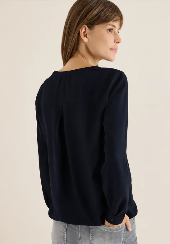 Cecil Damen Bluse in Unifarbe in Blau, Gr: XL