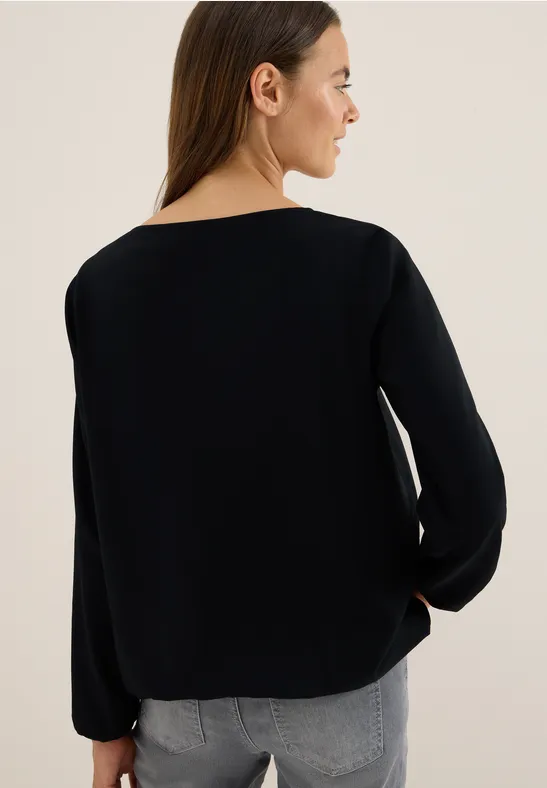 Cecil Damen Bluse in Unifarbe in Schwarz, Gr: XS