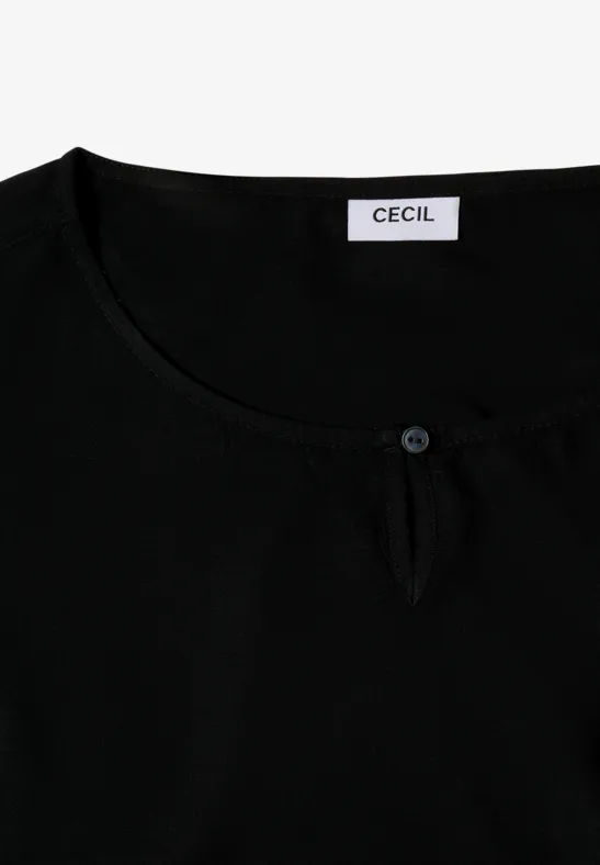 Cecil Damen Bluse in Unifarbe in Schwarz, Gr: XS