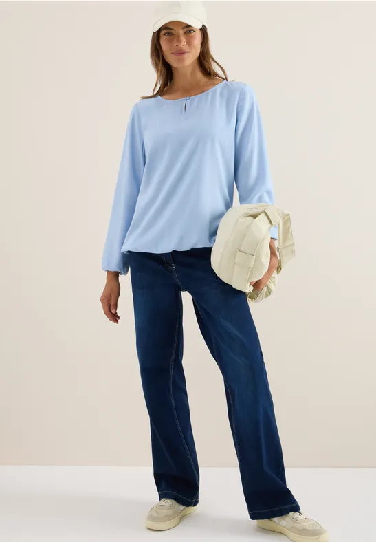 Cecil Damen Bluse in Unifarbe in Blau, Gr: L