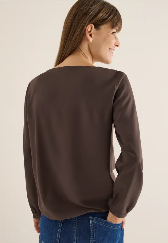 Cecil Damen Bluse in Unifarbe in Braun, Gr: L