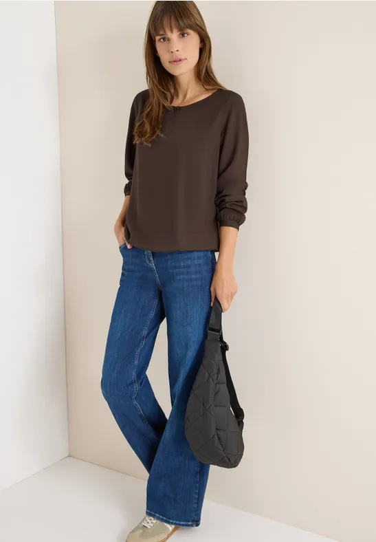 Cecil Damen Bluse in Unifarbe in Braun, Gr: L