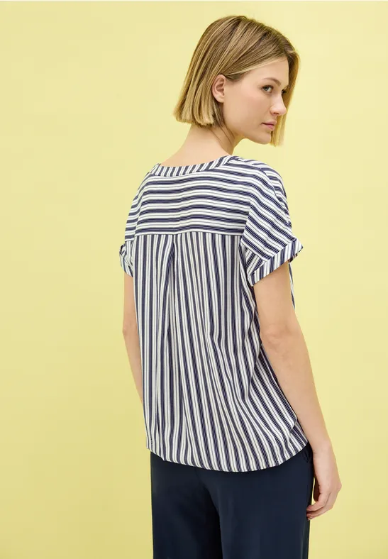 Cecil Damen Gestreiftes Blusenshirt in Blau, Gr: XL