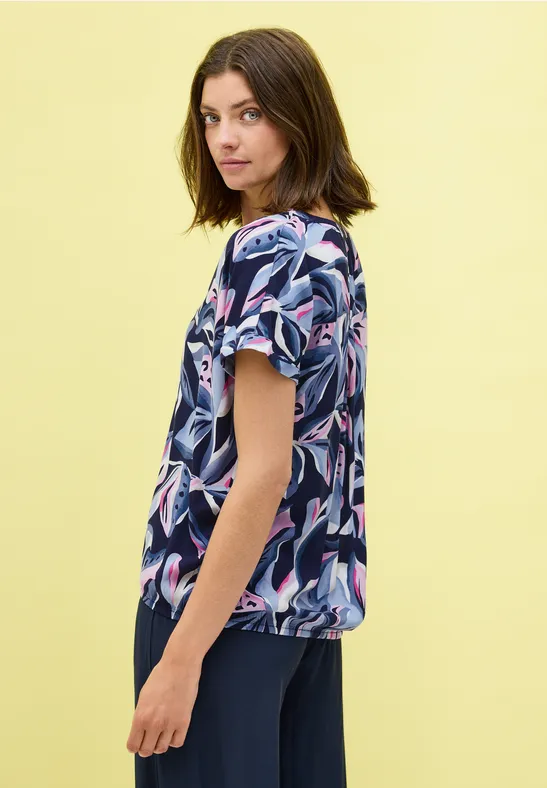 Cecil Damen Gemustertes Blusenshirt in Blau, Gr: XS