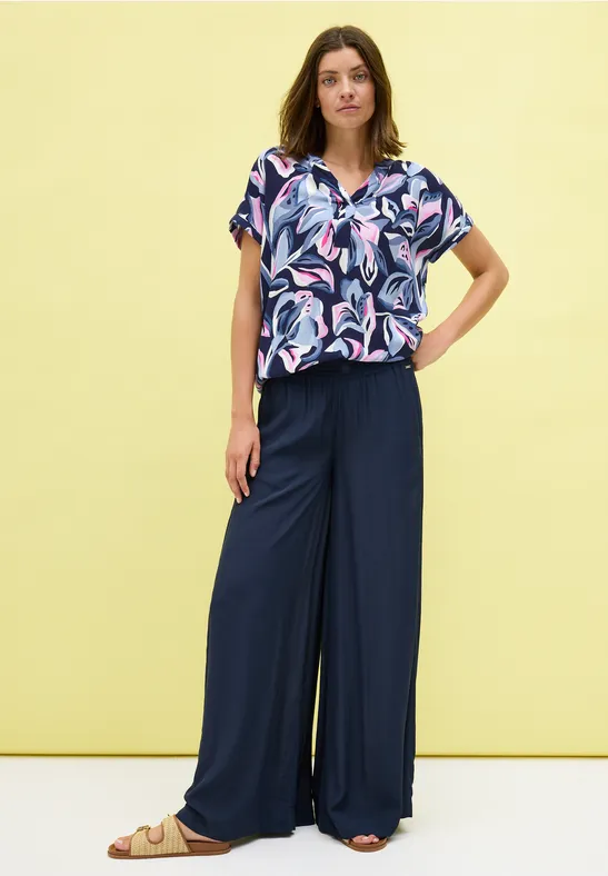 Cecil Damen Gemustertes Blusenshirt in Blau, Gr: XS