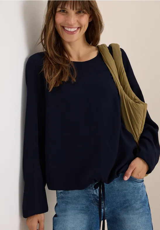 Cecil Damen Bluse mit Tunnelzug in Blau, Gr: XXL