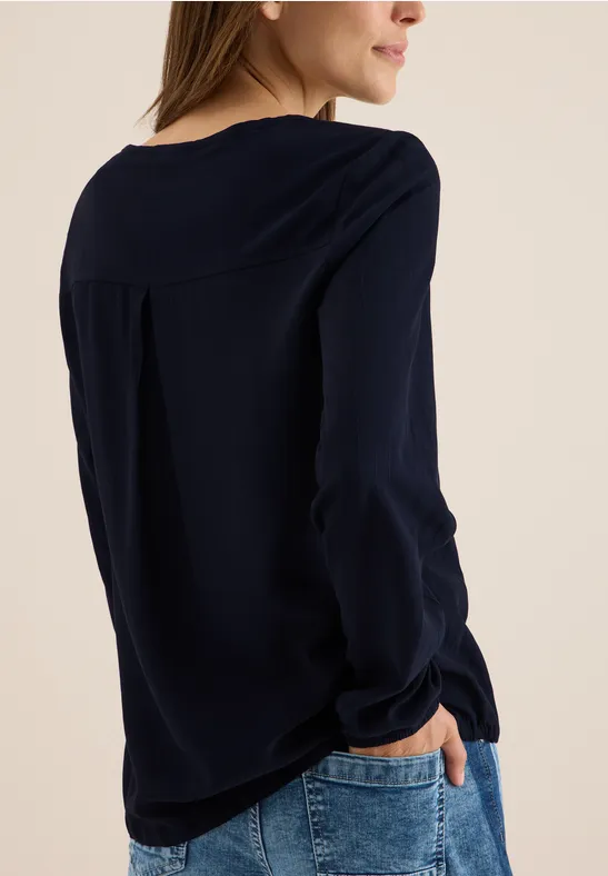 Cecil Damen Bluse mit Tunnelzug in Blau, Gr: XXL