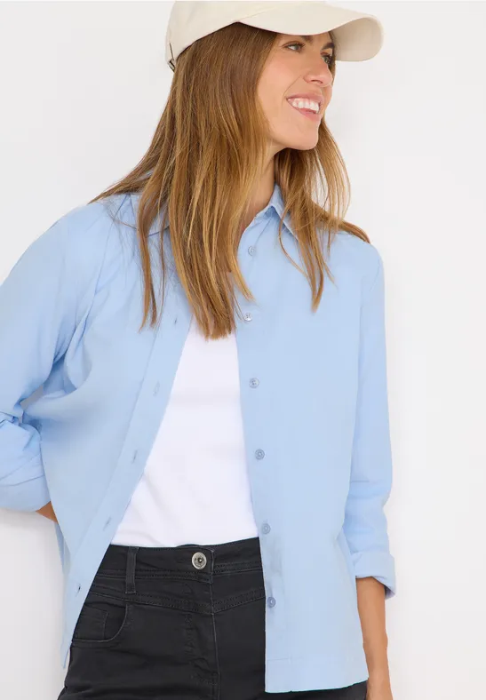 Cecil Damen Cord Hemdbluse in Blau, Gr: XXL