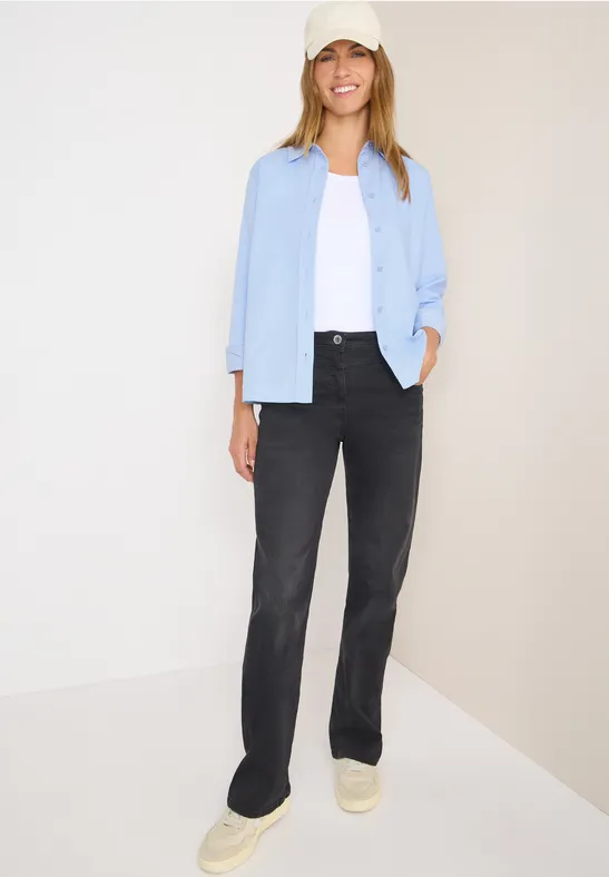 Cecil Damen Cord Hemdbluse in Blau, Gr: XXL