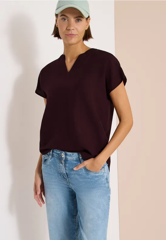 Cecil Damen Dropped Shoulder Bluse aus Leinenmix in Rot, Gr: L