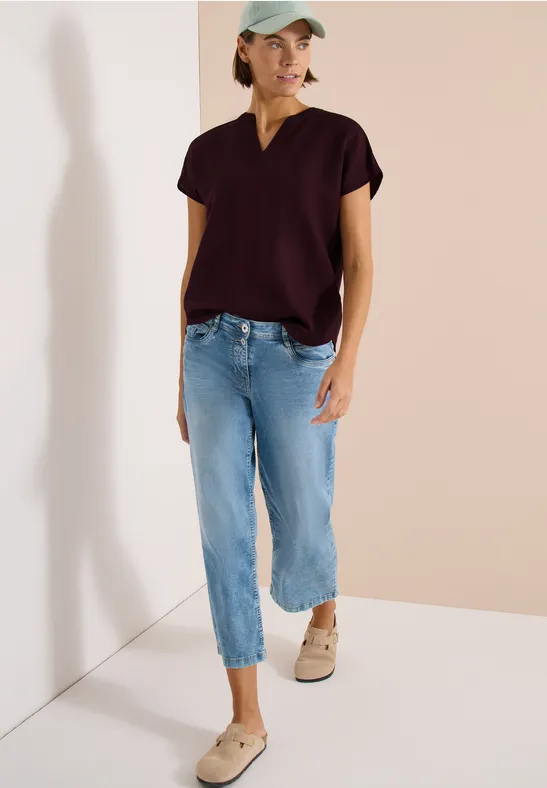 Cecil Damen Dropped Shoulder Bluse aus Leinenmix in Rot, Gr: L