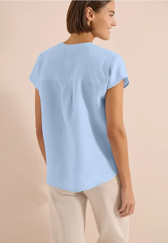 Cecil Damen Dropped Shoulder Bluse aus Leinenmix in Blau, Gr: L
