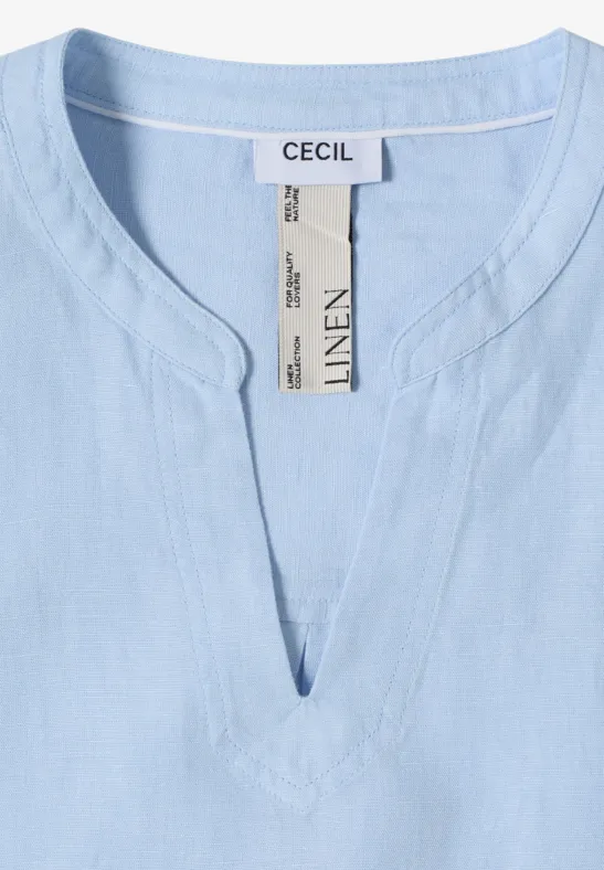 Cecil Damen Dropped Shoulder Bluse aus Leinenmix in Blau, Gr: L
