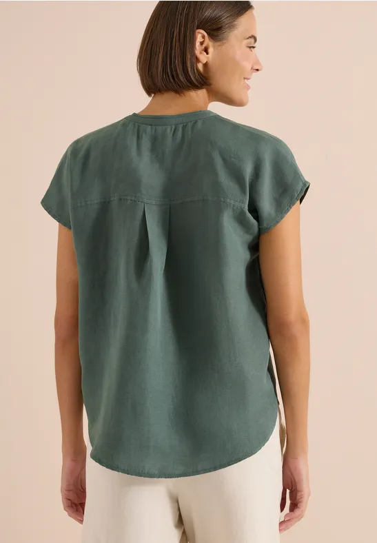 Cecil Damen Dropped Shoulder Bluse aus Leinenmix in Grün, Gr: L
