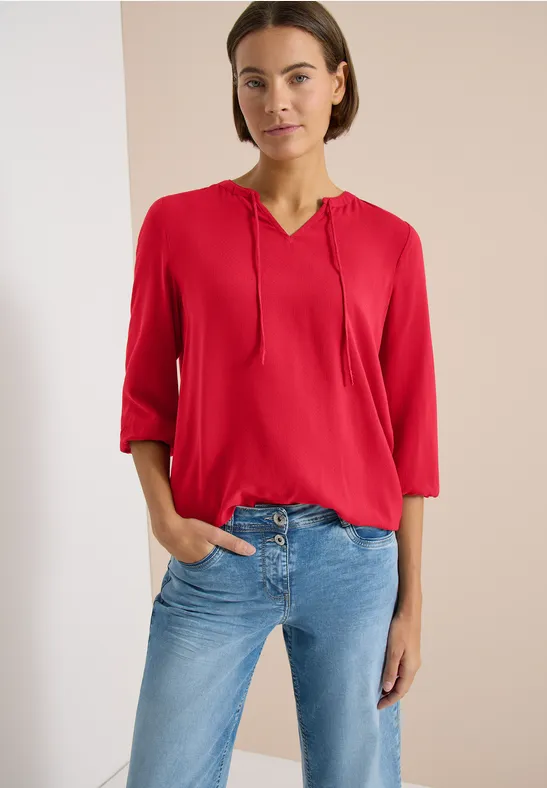 Cecil Damen Dropped Shoulder Bluse aus Leinenmix in Rot, Gr: L