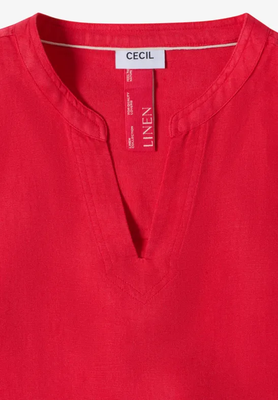 Cecil Damen Dropped Shoulder Bluse aus Leinenmix in Rot, Gr: L