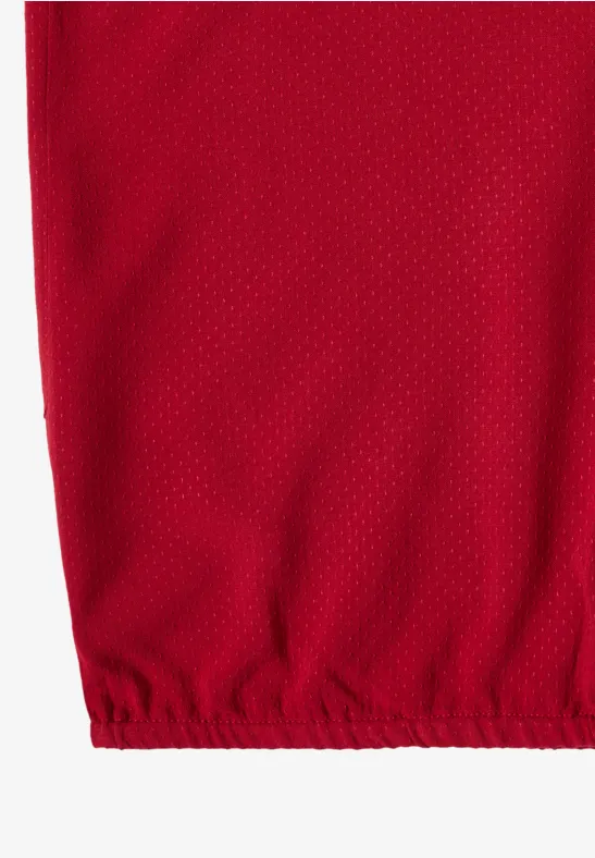 Cecil Damen 3/4-Arm Bluse mit Split Neck und Bändern in Rot, Gr: 3XL