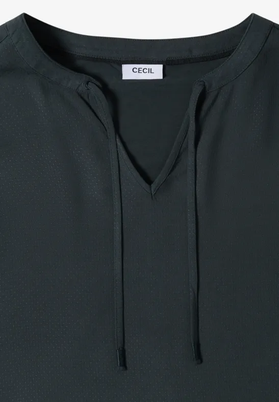 Cecil Damen Kurzarm Bluse mit Strukturmix in Grün, Gr: 3XL