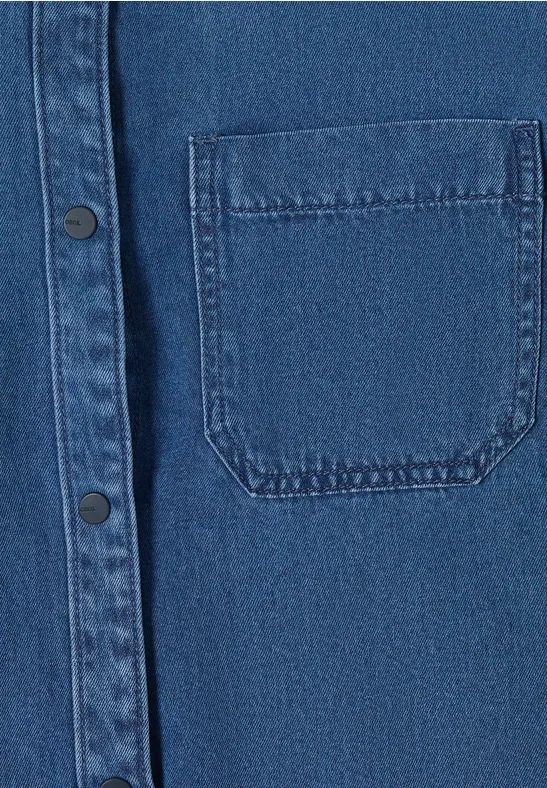 Cecil Damen Denim-Look Bluse in Blau, Gr: XL