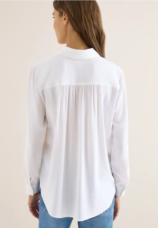 Cecil Damen Hemdbluse in Unifarbe in Weiß, Gr: L