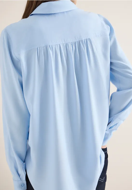 Cecil Damen Hemdbluse in Unifarbe in Blau, Gr: L