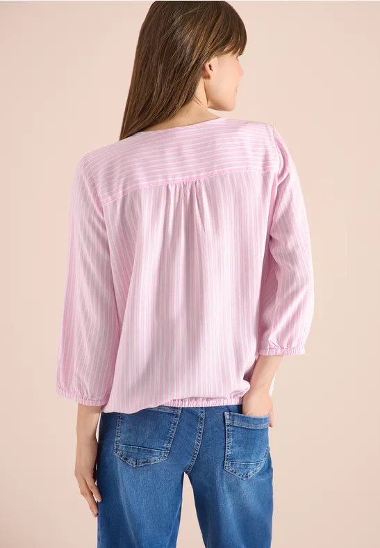 Cecil Damen 3/4-Arm Bluse mit Streifenmuster in Rosa, Gr: 3XL