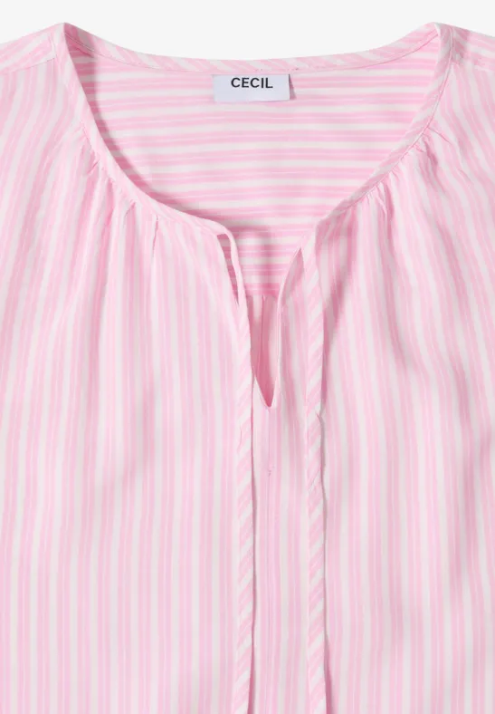 Cecil Damen 3/4-Arm Bluse mit Streifenmuster in Rosa, Gr: 3XL