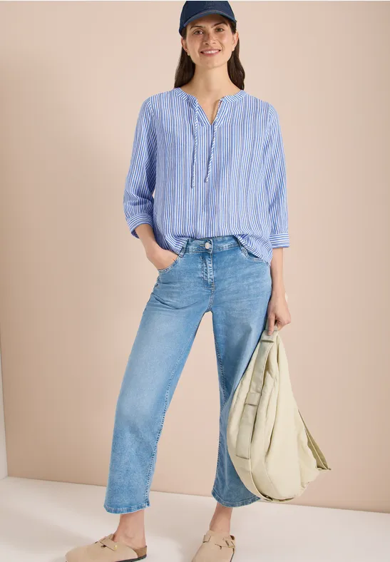 Cecil Damen 3/4-Arm Tunika mit Streifenmuster in Blau, Gr: L