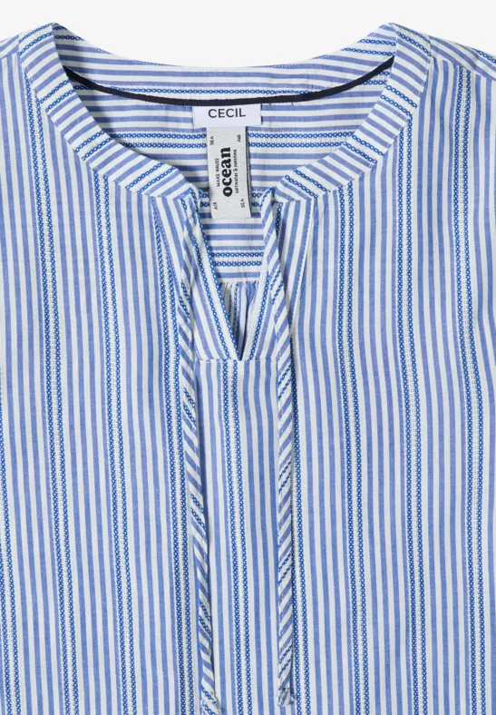 Cecil Damen 3/4-Arm Tunika mit Streifenmuster in Blau, Gr: L