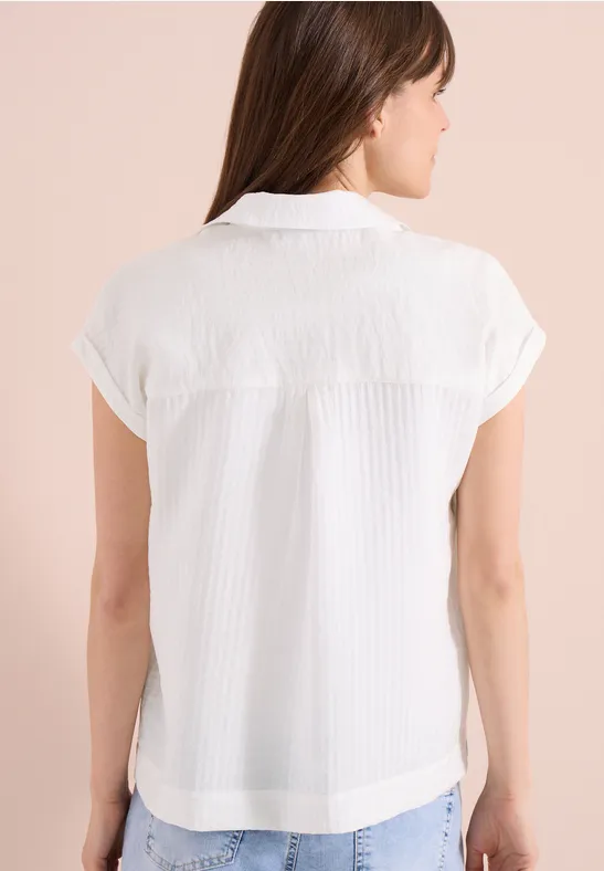 Cecil Damen Dropped Shoulder Bluse mit Struktur in Weiß, Gr: L