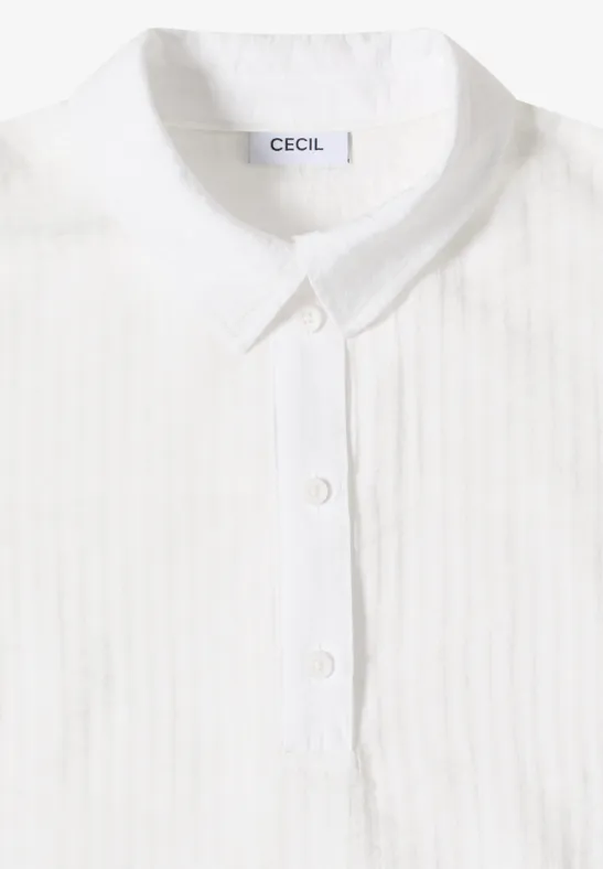 Cecil Damen Dropped Shoulder Bluse mit Struktur in Weiß, Gr: L