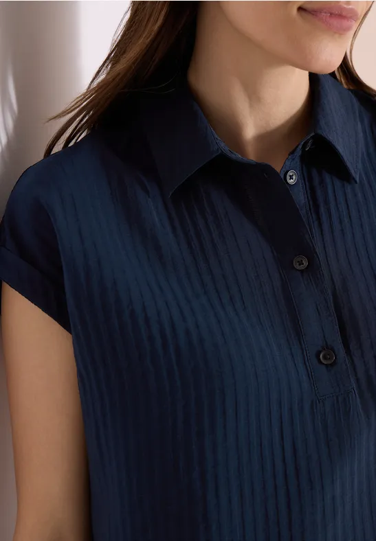 Cecil Damen Dropped Shoulder Bluse mit Struktur in Blau, Gr: L