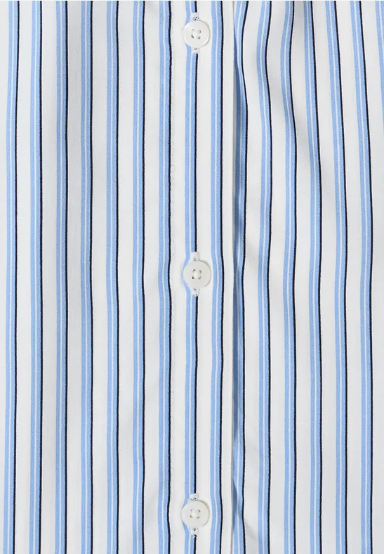 Cecil Damen Kurzarm Bluse mit Streifenmuster in Blau, Gr: 3XL