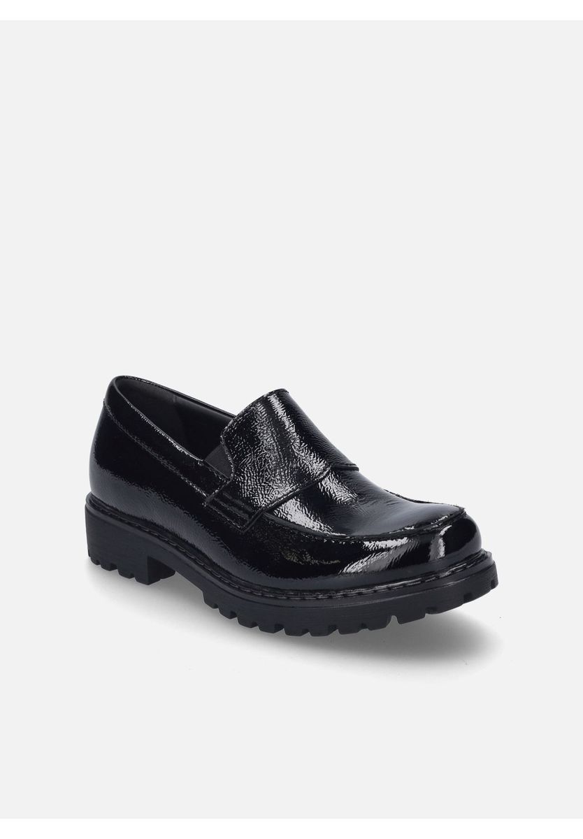 Schwarzer Lackleder Slipper Loafer