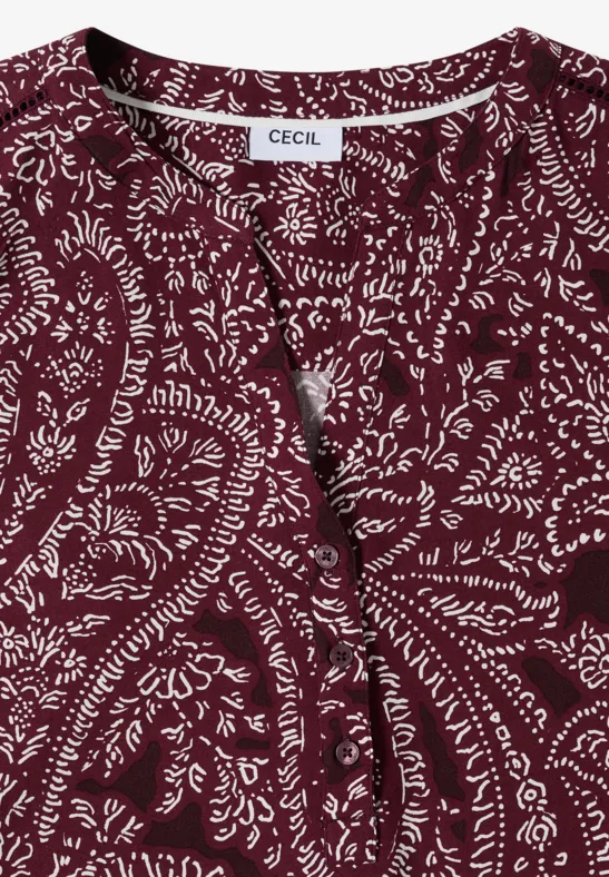 Cecil Damen Kurzarm Bluse mit Paisley Print in Rot, Gr: 3XL