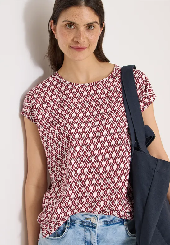 Cecil Damen Dropped Shoulder Bluse mit Rundhals in Rot, Gr: 3XL