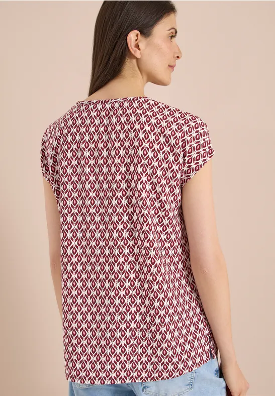 Cecil Damen Dropped Shoulder Bluse mit Rundhals in Rot, Gr: 3XL