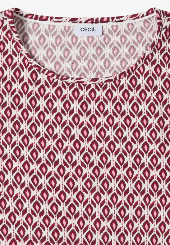 Cecil Damen Dropped Shoulder Bluse mit Rundhals in Rot, Gr: 3XL