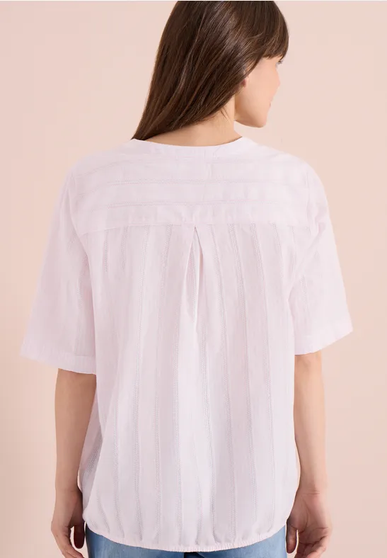 Cecil Damen Bluse mit Split Neck und Streifen in Rosa, Gr: 3XL