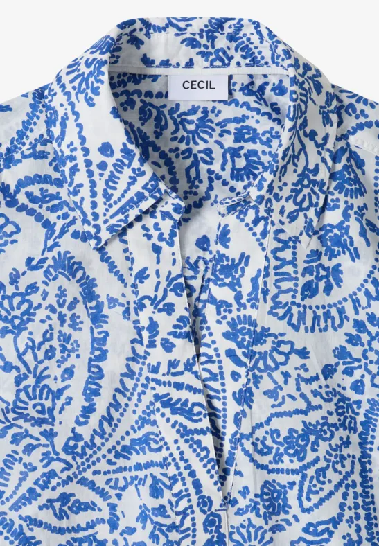 Cecil Damen 3/4-Arm Bluse in langer Passform in Weiß, Gr: 3XL